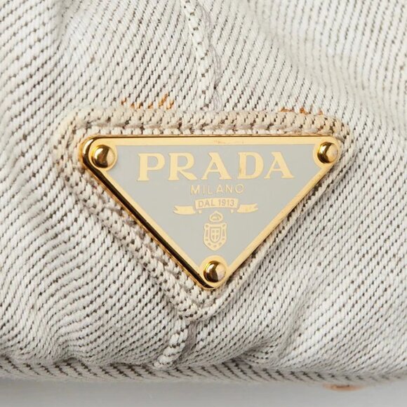 Prada Grey Canapa Canvas Small Tote Bag BG439 - Picture 6 of 12